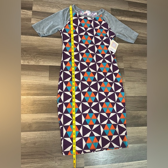 NWT LuLaRoe Julia Raglan Geometric Pattern Dress SZ XS - Picture 5 of 10